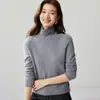 Nova Coleção Outono/Inverno 2026: Suéter de Malha Feminino 100% Caxemira Pura, Gola Alta Meia-Calça, Corte Justo, Camada Base Quente