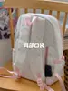 Mochila fresca de verano rosa melocotón con lunares, estilo ins coreano, estilo chica suave, mochila pequeña para estudiantes y salidas