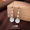 Ganchos para Orejas Retro Franceses de Corazón con Circonita y Perla Pendientes Largos Elegantes y Versátiles con Borlas Pendientes de Diseño Nicho para Mujeres