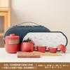 Set de Té para Viaje al Aire Libre Portátil Pequeño Set Viaje Una Tetera Cuatro Tazas Camping Taza Rápida Portátil Preparación de Té al Aire Libre