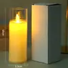 Vela Digital LED de Vidrio Simulado Luz de Llama Oscilante Romántica para el Hogar, Fiesta de Navidad, Accesorios de Ambiente, Adornos