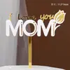 Decoração de Bolo Feliz Dia das Mães Silicone Macio Silhueta Mãe Laço Pérola Mãe Fada Acrílico Topper