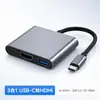 Estação de Docking 3 em 1 USB-C para HDMI, 4K@30Hz, Transmissão de Alta Velocidade USB 3.0, Em Estoque Transfronteiriço