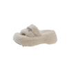 Calzado de Exterior Chanclas Mao Mao de Suela Gruesa para Mujer Otoño 2023 Nuevas de Combinación Perfecta Elevadoras Celebridad de Internet Combinación Perfecta Casual Sandalias de Lana de Cordero