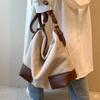 Bolso casual de gran capacidad otoño e invierno bolso de mujer superficie suave bolso de hombro gamuza bandolera tipo cubo bolso de estudiante de campus para mujer