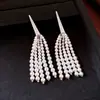 Brincos de Tarraxa Simples com Pingente de Pérola e Zircônia Colar Conjunto de Elegância de Luxo Leve Design de Nicho da Moda Joias
