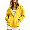 Cárdigan Sudadera con Capucha de Forro Polar Color Sólido con Cremallera Camisa Top Deportivo para Otoño e Invierno del Sitio Independiente de Amazon Transfronterizo