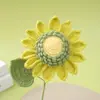 Girasol de Ganchillo de Hilo Hecho a Mano Flor Artificial Regalo para el Día del Maestro Venta al por Mayor Girasol Grande de una Sola Capa con Semillas