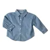 Camisas Jeans de Manga Longa para Meninos e Meninas Outono Calças Jeans Casuais com Bolsos de Aba para Crianças Camisas Casuais Jaquetas Cardigans Casuais