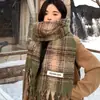 Bufanda a Cuadros Jk Atmosférica Estilo Nuevo 2026 para Mujer, Bufanda Cálida Versátil Estilo Coreano de Invierno, Regalo para Estudiante, Chal de Moda