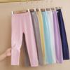 Leggings finos de modal para niños, casuales de verano, elásticos, pantalones de pijama para casa para niños y niñas, niños medianos y grandes, pantalones largos