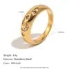 Estilo de Moda Europeo y Americano Joyería Geométrica Acero Inoxidable Chapado en Oro de 18K Anillo Vintage Simple de Estrella y Luna para Mujer Lujo Ligero