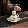 Juego de Té de Cerámica Pintado a Mano de Manzano Llorón para Uso Doméstico Gongfu Gaiwan Tetera Tazas de Té Nuevo Estilo Chino Caja de Regalo de Lujo Ligero