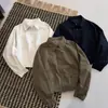 2026 Nueva Moda Estilo Coreano Camisa Chaqueta de Manga Larga con Cuello Solapa para Mujer, Corte Holgado, Adelgazante, Chaqueta Camisa Versátil