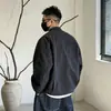 26 Otoño Hombre Estilo Americano Lujo Ligero Retro Perezoso Holgado Ropa de Trabajo Cuello Alto Casual Chaqueta Falsa de Dos Piezas Abrigo