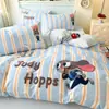 Conjunto de quatro peças de toalha Disney 100% algodão Classe A bordado escovado, lençol de cama 100% algodão, capa de edredom, lençol com elástico, conjunto de três peças para dormitório estudantil