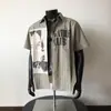Camisa Estampada de Personaje Mustang Retro Americano Top Casual de Manga Corta Unisex Holgado Tendencia Marca Camisa Color Negro Albaricoque