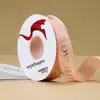 Fita 2,5cm*30 Jardas com Letras em Inglês, Estampagem Dourada, Fita Nervurada Floral para Presente, Material Floral Cetim para Embalagem, Fita Decorativa