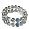 [Igual que Ruth] Pulsera de Cuentas Superiores de Cristal Blanco Natural Aguamarina 7A para Hombres y Mujeres Pulsera Sencilla de Cuentas Redondas Regalo