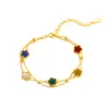 Pulsera de Plata de Ley S925 con Ágata Roja, Lapislázuli y Concha Blanca de Cinco Flores para Mujer, Moda Europea y Americana, Lujo Ligero, Estilo de Gama Alta, Venta al por Mayor