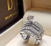 Anillo para Hombre de Comercio Exterior Transfronterizo, Conjunto de Anillos Curvos de Oro Blanco con Múltiples Diamantes, Fábrica Original de Conjuntos de Anillos Personalizados