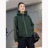 Outono Inverno 2026 Novo Casaco Moletom com Capuz Feminino Inverno Lã Cardigan Popular Com Veludo Espessado Solto