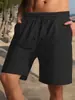 Ropa Cruzada para Hombre Europea y Americana Tk Pantalones Cortos Cargo Verano Sueltos Cómodos Transpirables Color Sólido Tejido Jacquard de Toalla Pantalones Cortos Casuales para Hombre