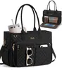 Bolsa de mano transfronteriza de gran capacidad con múltiples compartimentos y diseño acolchado de rombos, adecuada para negocios y para ir al trabajo, se puede llevar como bolso de hombro y tiene múltiples funciones