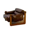 Sofá perezoso, de un solo asiento, estilo retro italiano, casual y lujoso, silla sofá de madera maciza, adecuada para salas de estar, balcones y uso doméstico