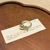 Anillo Leopardo Retro Francés Moda Alto Gama Artesanía Cepillada Anillo para Dedo Índice con Diamantes Anillo de Nicho de Gama Alta