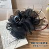 Pinza para el Cabello con Lazo de Malla Negra, Pinza de Tiburón Grande para la Parte Trasera de la Cabeza, Horquilla de Plumas, Nuevo Modelo 2026 para Mujer