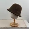 Sombrero de Pescador de Punto Liso Nuevo para Otoño e Invierno para Mujer Simple Versátil Cálido Protección para los Oídos Protección contra el Frío Sombrero de Cubo para Exteriores