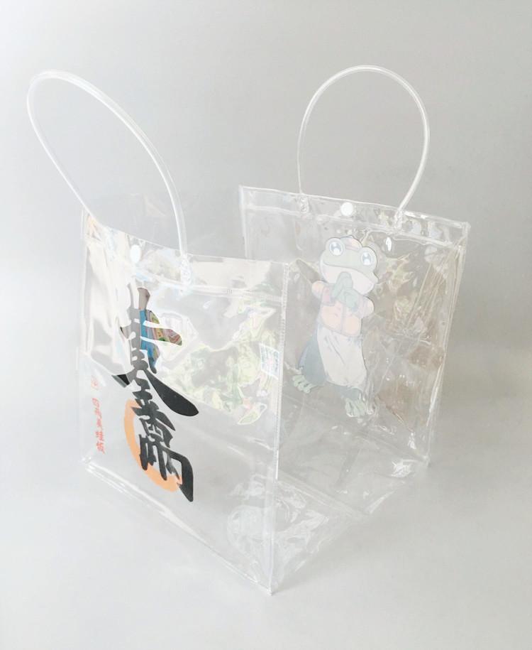 透明PVC手提袋塑料广告活动购物礼品袋 服装手提食品袋按扣袋