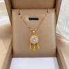 [Aço titânio] Feather Tassel Zircon Smart Dream Catcher Joker Han Feng ins Niche Design Live Colar