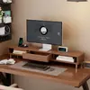 Estante elevador de monitor de madera maciza simple, soporte para portátil, estante de almacenamiento para elevar la pantalla del ordenador de escritorio de oficina