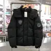 Jaqueta de Penas de Inverno Versão Alta Putian com Micro-Patch para Homens e Mulheres, Casaco com Capuz Estilo Igual para Casais com Múltiplos Bolsos, Jaqueta Puffer de Trabalho
