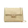 Bolsas Femininas Mais Vendidas no Exterior, Novo Estilo de Férias com Corrente e Tampa com Fecho de Torção Estilo Coreano Bolsa de Palha Colorida, Bolsa de Ombro Único Transversal