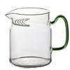 Taza de té de media luna de vidrio de gran tamaño con drenaje integrado y dispensador de té de gran capacidad, taza de té de vidrio transparente de mar.