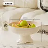 Tigela de Frutas Exquisita de Alta Qualidade com Tampa Plástica Grande Capacidade Porta-Doces à Prova de Poeira Tigela de Frutas com Pé Alto para Sala de Estar Mesa de Centro Venda por Atacado