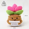 Planta Suculenta Cactus Tulipán Tejida a Crochet Muñeca Tejida Ramo de Flores Artificiales Decoración de Escritorio