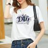 Playera de Manga Corta de Algodón Puro para Mujer Verano 2025 Nuevo Verano Estilo Coreano Talla Grande Corte Holgado Adelgazante Versátil Top de Moda Trendy