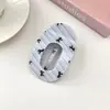 Presilha de Cabelo Oval Bico de Pato Acetato Floral com Bolinhas Estilo Coreano para Mulheres, Acessório de Cabelo Elegante Versátil com Padrão Xadrez