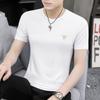 Camiseta Masculina de Verão Nova Casual Modal com Gola Redonda Manga Curta Secagem Rápida Fina Tendência Camada Externa Meia-Manga