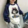 Sudadera de Dibujos Animados para Niños 2026 Otoño/Invierno Nuevo Estilo Sudadera de Algodón con Cuello Solapa para Niñas Pulóver Moderno Camiseta Básica para Niños Mayores