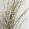 Estilo Escandinavo Lujo Accesible Hojas de Sauce Plateadas Largas Frutos de Sauce Nieve Decoración Suave para el Hogar Hotel Adornos Flores Artificiales Flores Artificiales