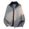 2026 Transfronterizo Otoño/Invierno Nuevo Suéter de Punto con Bloques de Color para Hombre Talla Grande Moda Casual Chaqueta Cardigan para Hombre