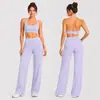 Conjunto de Sutiã Esportivo Cruzado com Gola Halter para Mulheres, Sutiã Fitness Acolchoado de Verão, Lindo Top Cruzado nas Costas para Pilates Yoga