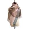 Bufanda a cuadros cálida suave cerosa para mujer otoño e invierno nueva buena para llevar cálido chal de cachemir con borlas una generación de pelo