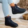 Sapatos de Algodão Confortáveis de Cano Alto com Forro de Lã Quente, Tamanho Grande, Transfronteiriços, Botas de Neve Impermeáveis, Botas Femininas Modernas com Solado Plano
