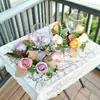 Guirlanda de Velas Simulada de Seis Cabeças em Duas Cores Páscoa Halloween Guirlanda Decorativa Anel de Cera Rosa Decoração de Mesa